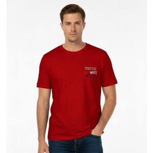 Graphic T-Shirt on Front & Back, Men’s Small, Red